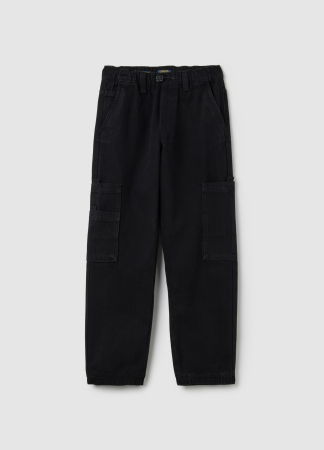 BAIETI - OVS Kids Pantaloni Gabardin Negri Baieti 10-15 Ani