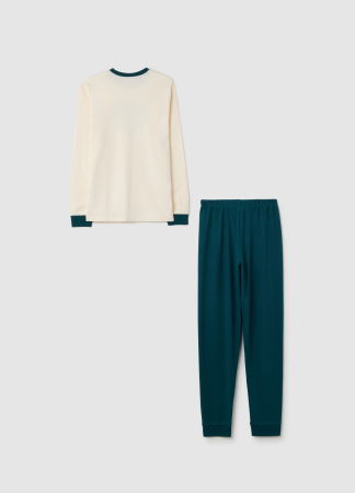 Pijamale - OVS Kids Pijama Alb/Verde Baieti 10-15 Ani