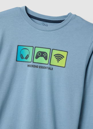 BAIETI - OVS Kids Pijama Blue/Lt Blue Baieti 10-15 Ani