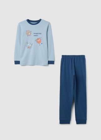 Pijamale - OVS Kids Pijama Blue/Lt Blue Baieti 3-10 Ani