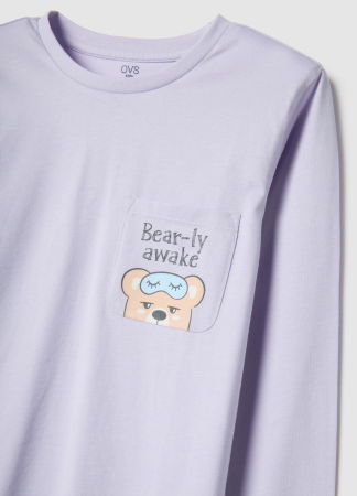 FETE - OVS Kids Pijama Maneca Lunga Violet Pal Fete 10-15 Ani