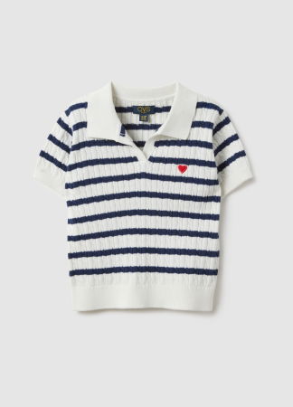 FETE - OVS Kids Polo White-Striped Blue Fete 3-10 Ani