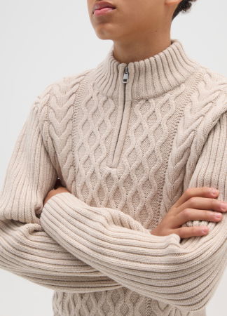 BAIETI - OVS Kids Pulover Off White Melange Baieti 10-15 Ani