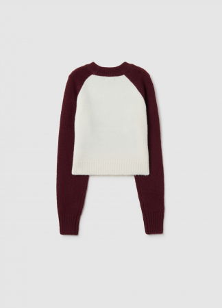 Tricotaje - OVS Kids Pulover Off-White/Red Fete 10-15 Ani