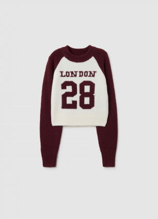 Tricotaje - OVS Kids Pulover Off-White/Red Fete 10-15 Ani