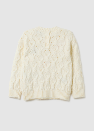 Tricotaje - OVS Kids Pulover White Alyssum Fete 9-36 Luni