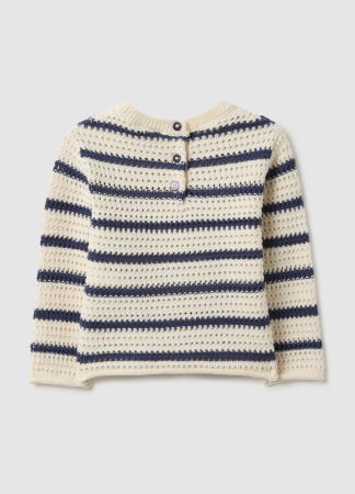 FETE - OVS Kids Pulover White-Striped Blue Fete 9-36 Luni