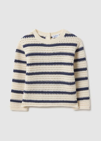 FETE - OVS Kids Pulover White-Striped Blue Fete 9-36 Luni