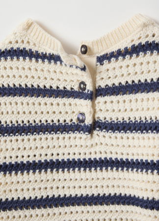 FETE - OVS Kids Pulover White-Striped Blue Fete 9-36 Luni