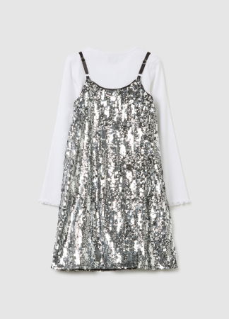 Девочки 3-10 ЛЕТ - OVS Kids Платье Для Девочек Серое 3-10 Лет