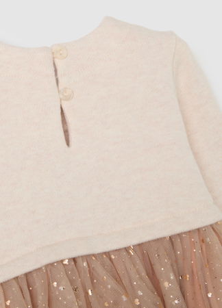 Rochii si Salopete - OVS Kids Rochie Vanilla Cream Fete 9-36 Luni