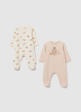 BAIETI - OVS Kids Salopeta-Pijama Almond Peach Baieti 9-36 Luni