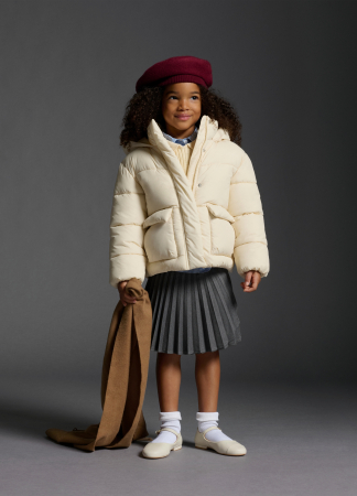 Geci si Jachete - OVS Kids Scurta De Iarna Gri/Bej Fete 3-10 Ani