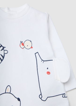 Seturi - OVS Kids Set Hanorac+Jogger Alb Fete 0-9 Luni