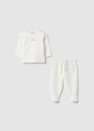 Seturi - OVS Kids Set Hanorac+Jogger Alb Fete 0-9 Luni