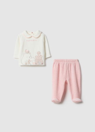 ДЕВОЧКИ - OVS Kids Набор Толстовок+Джоггер Для Девочек Pink Melange 0-9 Месяцев