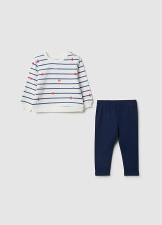 FETE - OVS Kids Set Tricou+Pantaloni Lucent White Fete 9-36 Luni