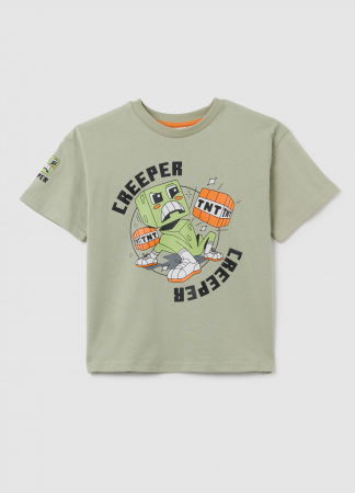 Tricouri si Polo - OVS Kids Tricou Desert Sage Baieti 3-10 Ani