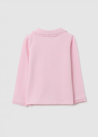 FETE - OVS Kids Tricou Polo Maneca Lunga  Roz Fete 9-36 Luni