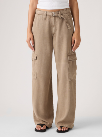 FEMEI - Pantaloni Bej Baggy Femei