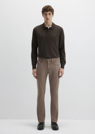 Pantaloni - Pantaloni Bej Slim Straight Barbati