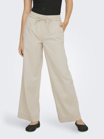 Pantaloni - Pantaloni Bej  Wide Leg Femei