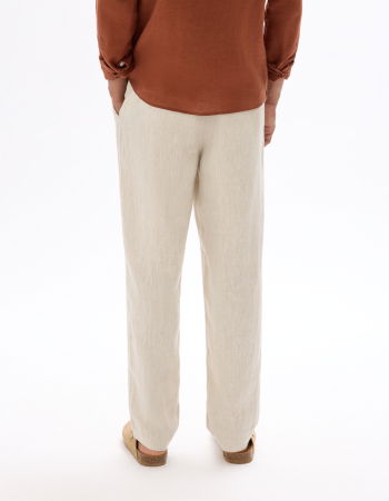 BARBATI - Pantaloni Bej Straight Barbati