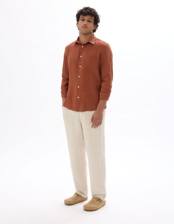 BARBATI - Pantaloni Bej Straight Barbati