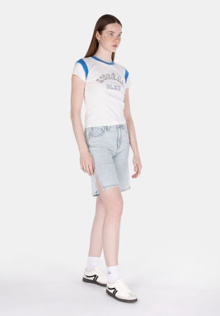 Pantaloni Scurti - Pantaloni Scurti Albastri Deschisi Regular Femei