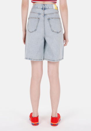 Pantaloni Scurti - Pantaloni Scurti Albastri Regular Femei