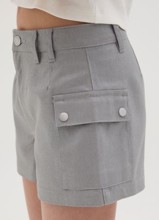 Pantaloni Scurti - Pantaloni Scurti Gri Fete 10-15 Ani