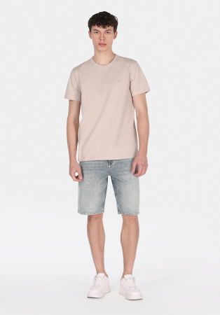 BARBATI - Pantaloni Scurti Gri Deschis Loose Straight. Barbati