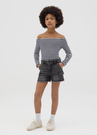 Pantaloni Scurti - Pantaloni Scurti Negri Fete 10-15 Ani