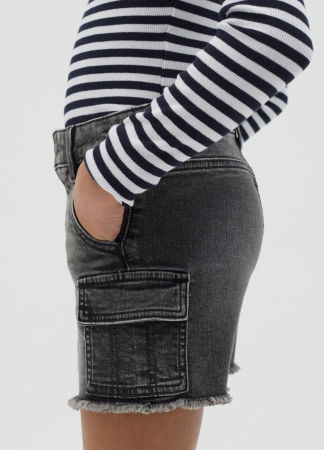 Pantaloni Scurti - Pantaloni Scurti Negri Fete 10-15 Ani