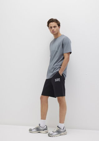 BARBATI - Pantaloni Scurti Negri Slim Straight Barbati