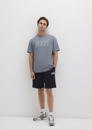 BARBATI - Pantaloni Scurti Negri Slim Straight Barbati