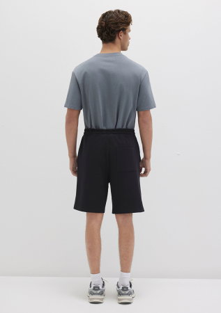 BARBATI - Pantaloni Scurti Negri Slim Straight Barbati