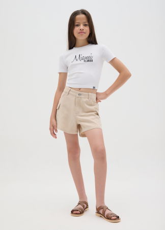 Pantaloni Scurti - Pantaloni Scurti Oyster Gray Fete 10-15 Ani