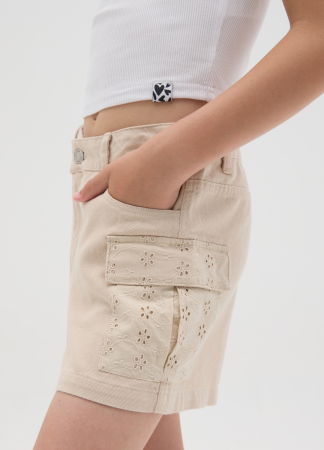 Pantaloni Scurti - Pantaloni Scurti Oyster Gray Fete 10-15 Ani