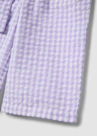 Pantaloni - Pantaloni White/Violet Check Fete 9-36 Luni