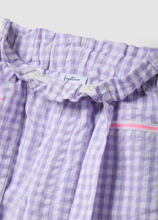 Pantaloni - Pantaloni White/Violet Check Fete 9-36 Luni