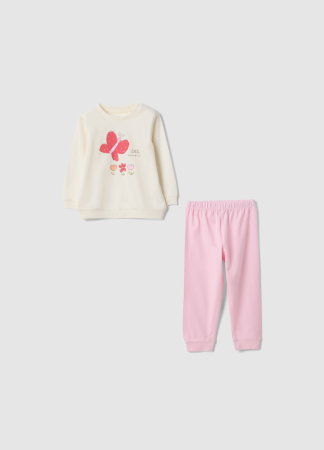 Pijamale - Pijama Maneca Lunga Nosegay Fete 9-36 Luni