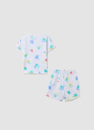 BAIETI - Pijama Maneca Scurta Brilliant White Baieti 9-36 Luni