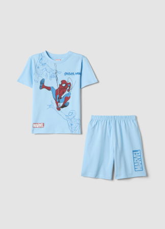 Pijamale - Pijama Maneca Scurta Light Blue Baieti 3-10 Ani