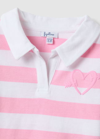 ДЕВОЧКИ - Поло Для Девочек Белый/Розовый 9-36 Месяцев