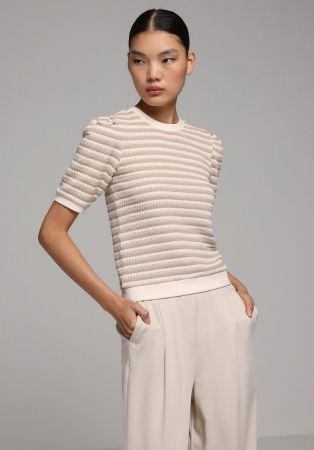 FEMEI - Pulover Cu Maneca Scurta Roz Deschis Femei