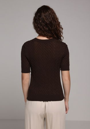 FEMEI - Pulover Cu Maneca Scurta Maro Femei