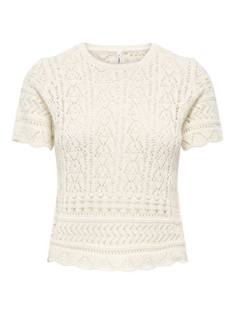 FEMEI - Pulover Cu Maneca Scurta Crem Regular Femei