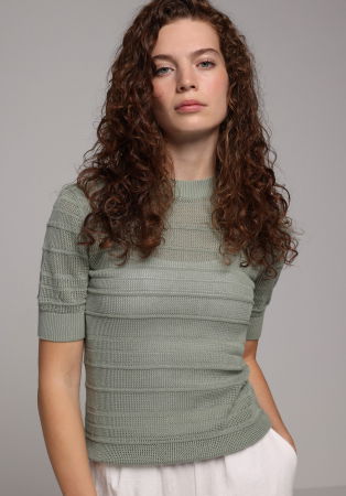 FEMEI - Pulover Cu Maneca Scurta Mint Femei