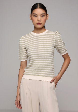 Pulovere si Cardigane - Pulover Cu Maneca Scurta Gri Deschis Femei